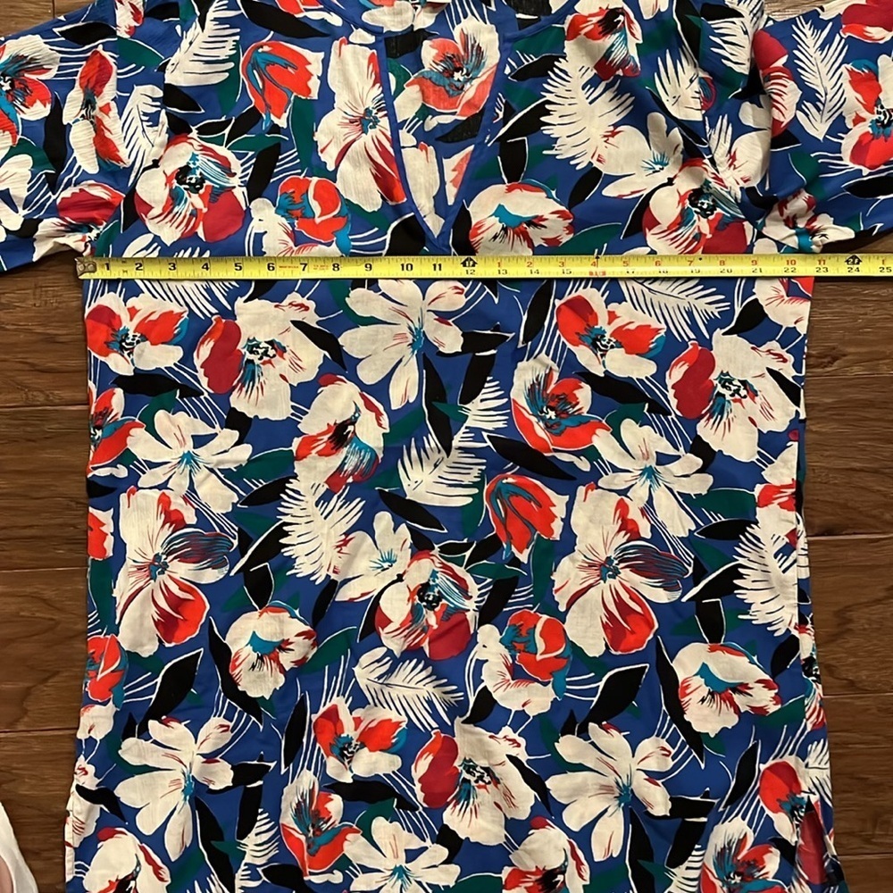 J Crew Floral Tunic Top Size XL - Picture 7 of 10